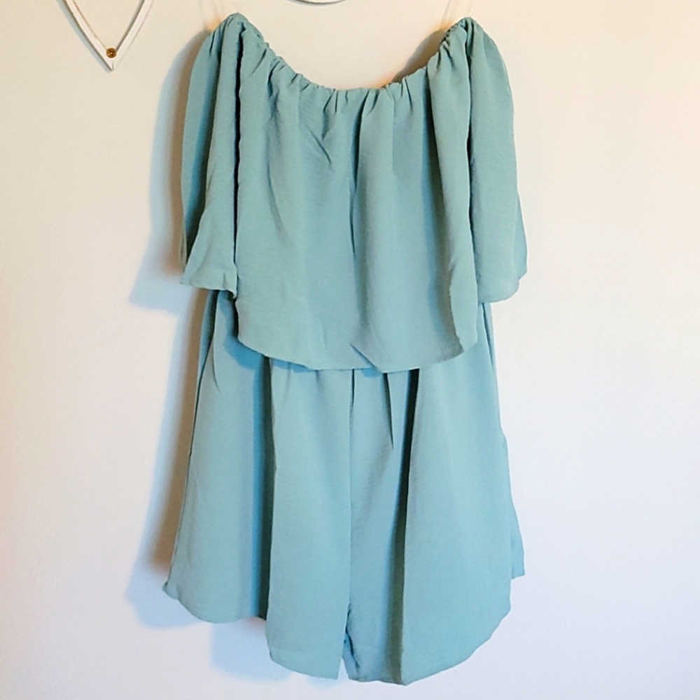 Tube Top Romper with Ruffle